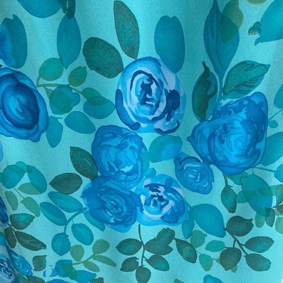 Y2K Vintage Rabbit Granny floral asymmetrical V-neck chiffon dress women’s 16* - Picture 8 of 11